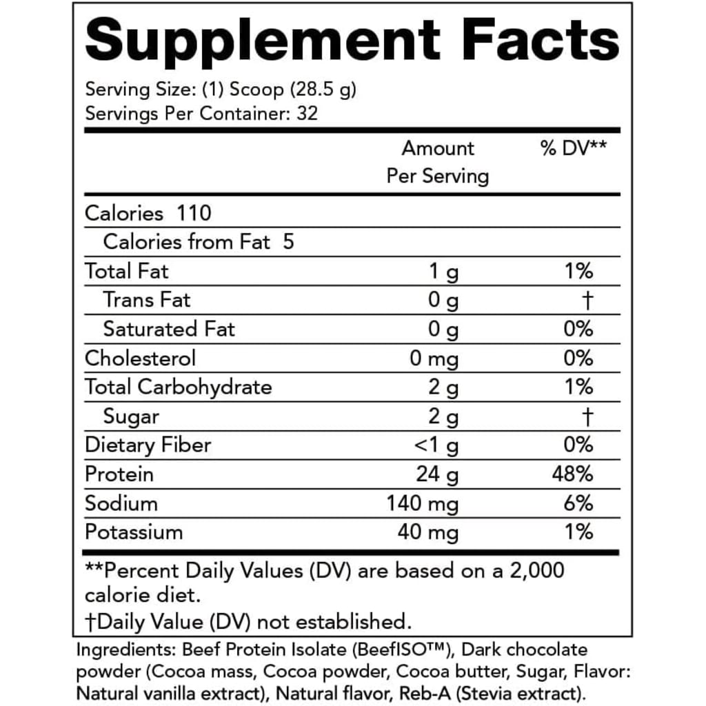 Olympian Labs Beef Protein Isolate Powder, Chocolate, 2 Lbs