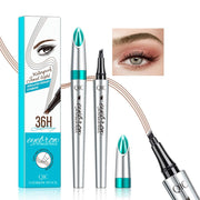 Microblading Eyebrow Pen, Eyebrow Pencil with Premium 4-Prong Micro-Fork Tip Applicator, Microblade Eyebrow Pen-Lift Your Brows Like Your Natural Brows, Stay on All Day, Smudge-Proof (Light Brown)