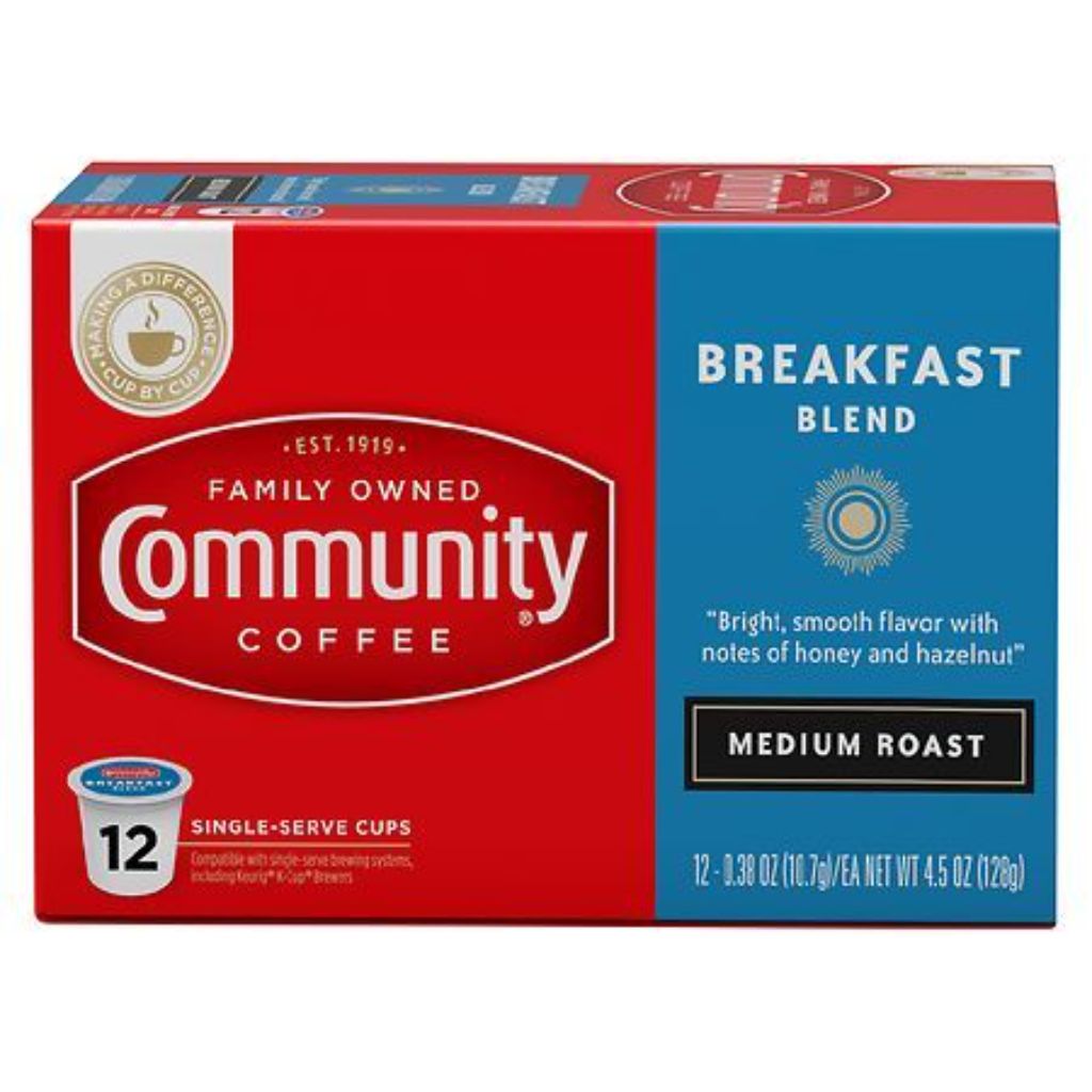 Community Coffee Breakfast Blend Medium Roast Keurig K-Cup Coffee Pods, 12ct