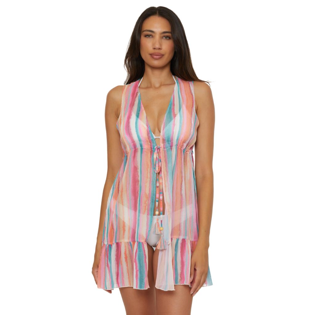 Lucky Brand Porto Covo Tunic, Beach Cover Ups for Women, Multicolor - size Large