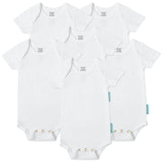 PurComfy Supersoft Short Sleeve Baby Bodysuits, Premium Bamboo Rayon Bodysuit Unisex Boy Girl (18-24m) 6 pack