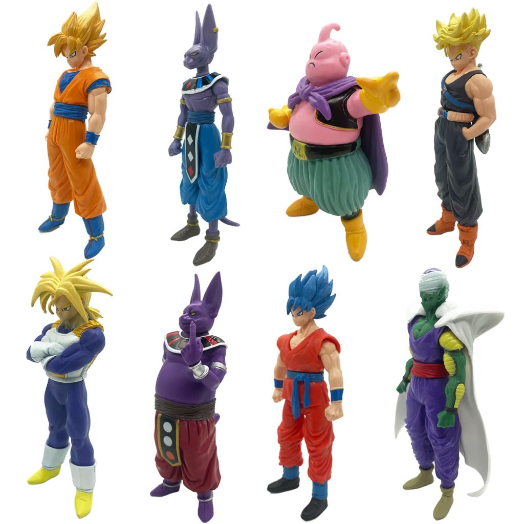 Anime Super Hero Action Figures Set, 7.8" Energy Style Character Models - 8pcs.