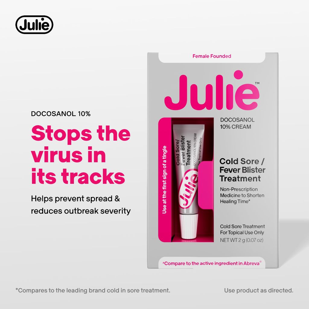 Julie Cold Sore Treatment, 10% Docosanol Antiviral Cream - 0.07 oz Tube