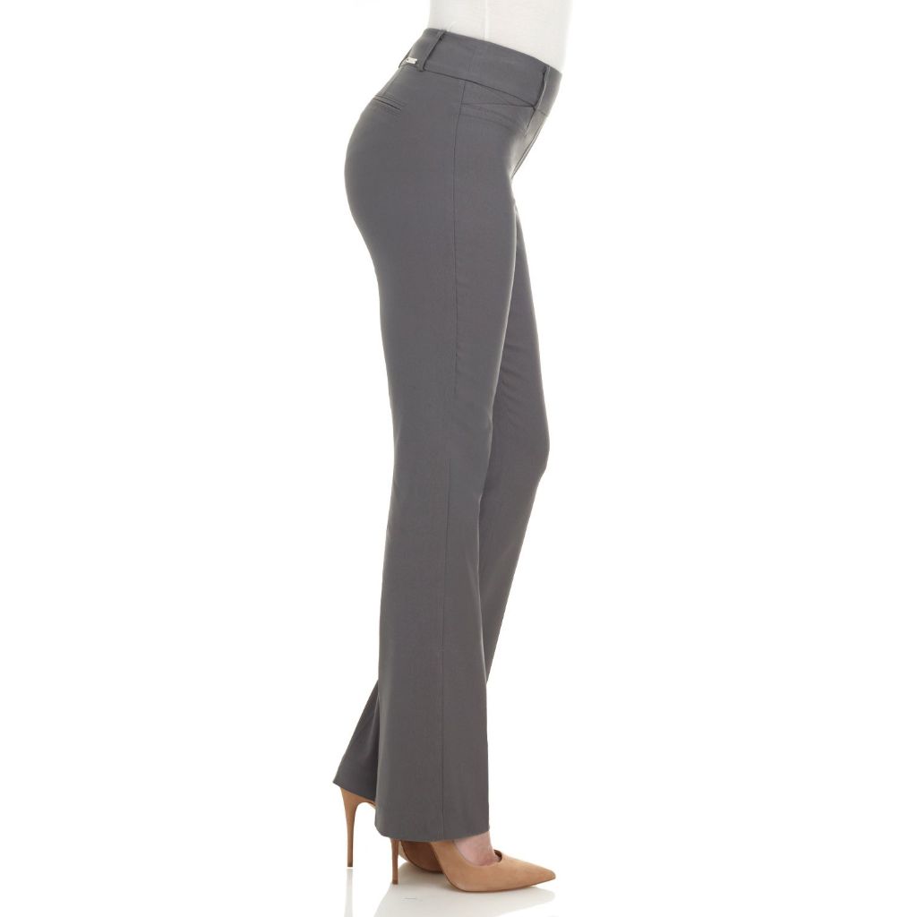Rekucci Womens Ease into Comfort Fit Barely Bootcut Business Casual Stretch Pants in Regular/Tall/Petite fit (18 Tall, Graphite)