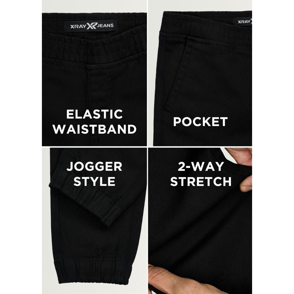 X RAY Jeans Little Kids Stretch Pants, Flexible Commuter Colored Denim Jeans, Casual Pants for Boys, Black, 4