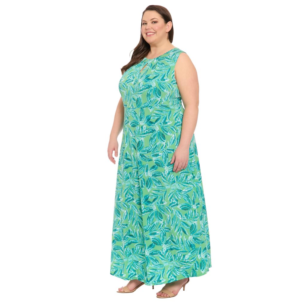 London Times Women's Dresses Sleeveless Ankle-Length Maxi Dress - Fitted Waist A-Line Silhouette - Versatile Elegant Summer Dresses, Green Aqua, 22