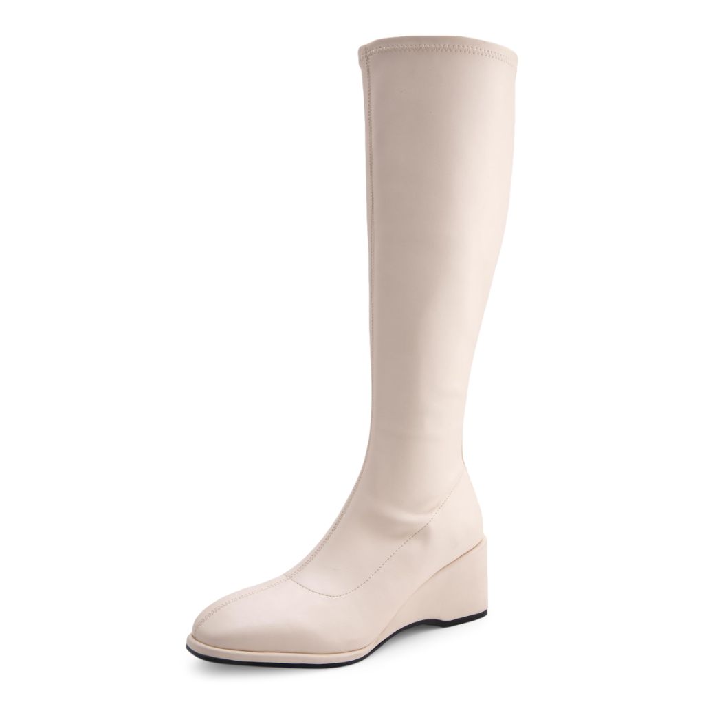 Aerosoles Women Angela Eggnog Stretch Faux Leather 8 Wide