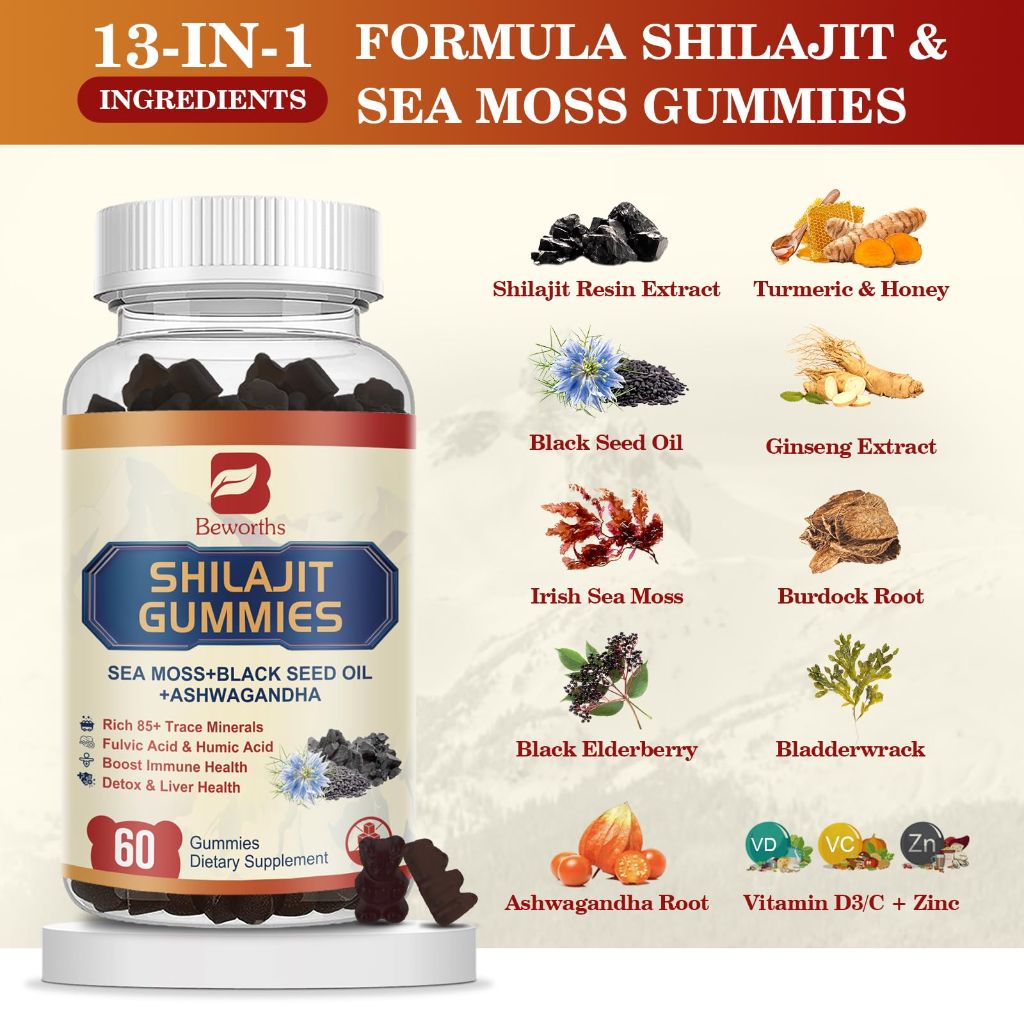 2Pack Shilajit Resin Gummies, 10000mg - 60 gummies