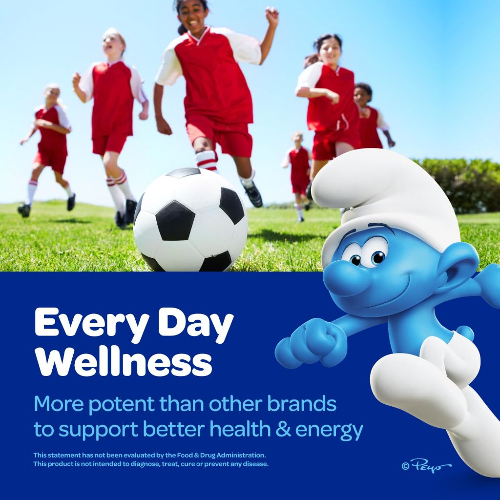 Smurfs Kids Multivitamin Gummies with 15 Vitamins & Minerals | Made with Real Fruit | | 60 Gummies