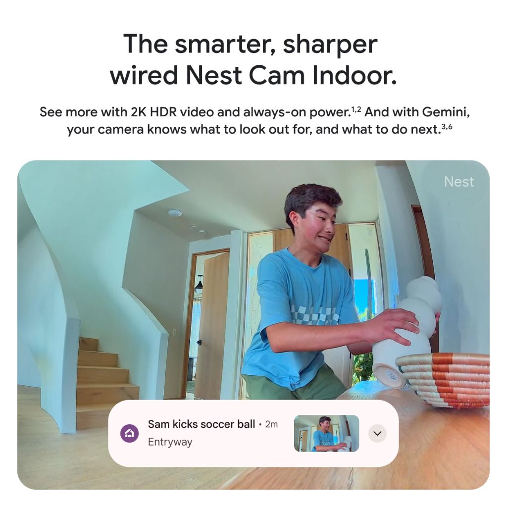 Google Nest Cam Indoor (Wired, 3rd Gen)  - Snow