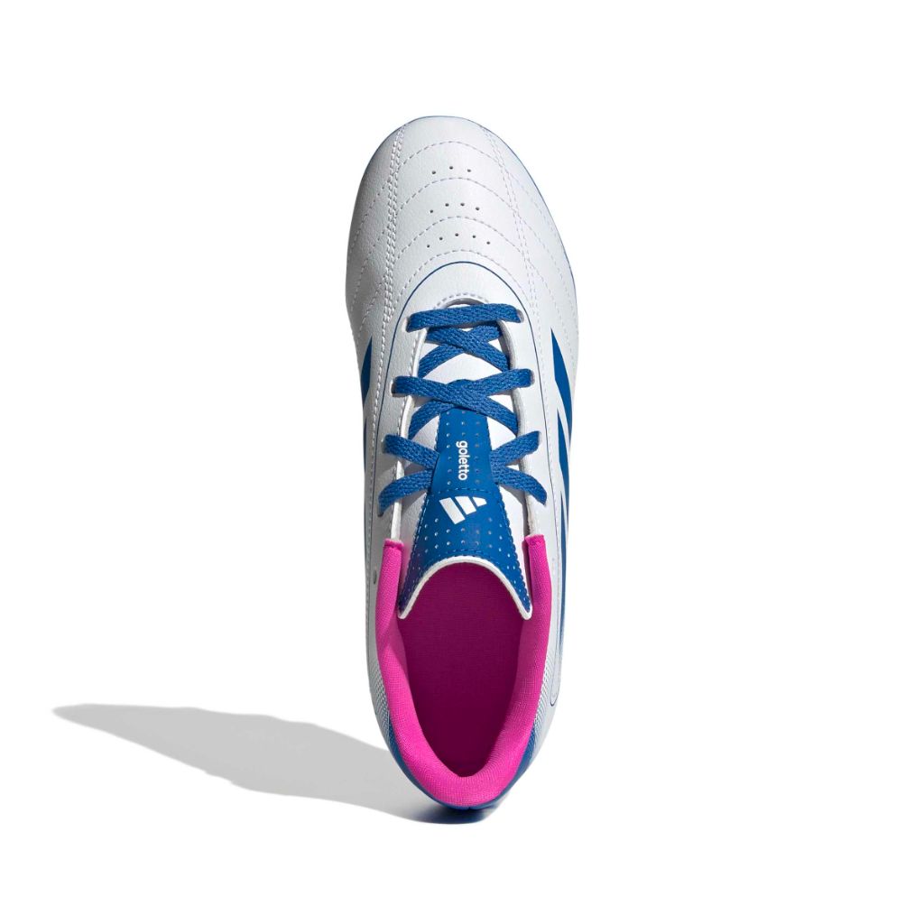 adidas Unisex Kids Goletto IX Firm Ground/Multi Ground Soccer Cleats -  White/Bright Royal/Shock Pink, Size 5.5