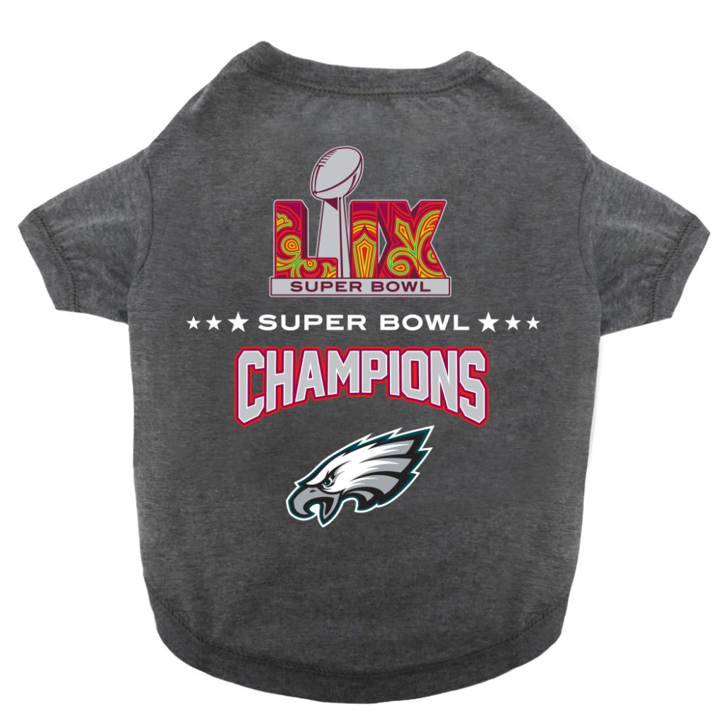 NFL 2025 Super Bowl LIX Championship Pet Tee Shirt, Durable Sporty Pet Tee, Size X-Small. Shirt for Dogs & Cats