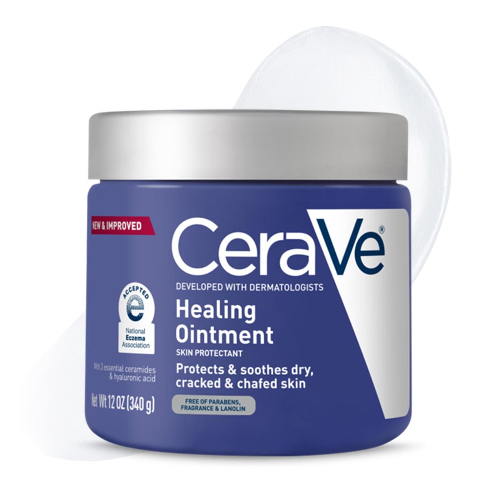 CeraVe Healing Ointment, Hydrating Skin Protectant With Petrolatum, Hyaluronic Acid & Ceramides, 12 Oz