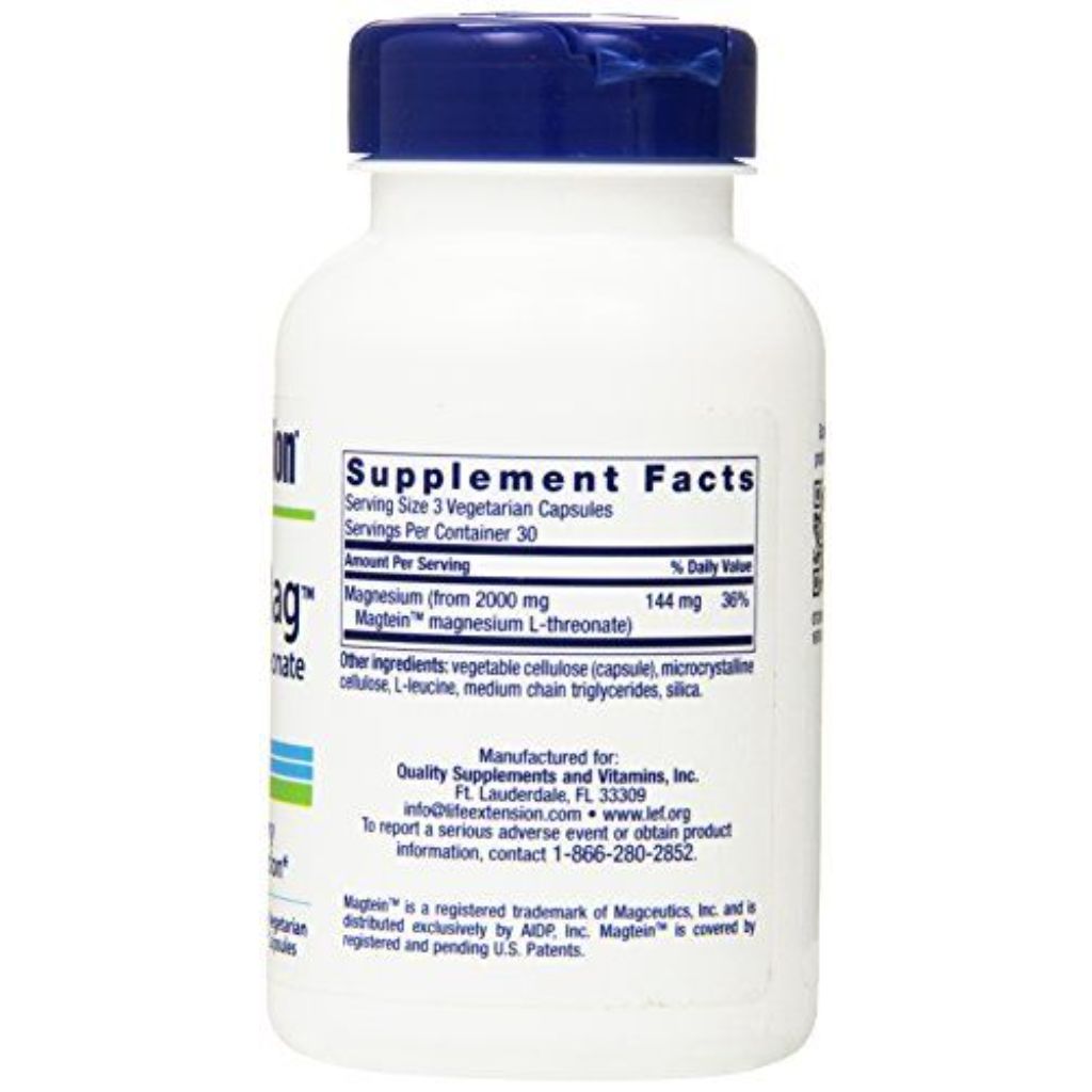 MP56117 Neuro Magnesium L Threonate 120 Veggie Caps 2000 Mg, Gluten Free, Non-GMO