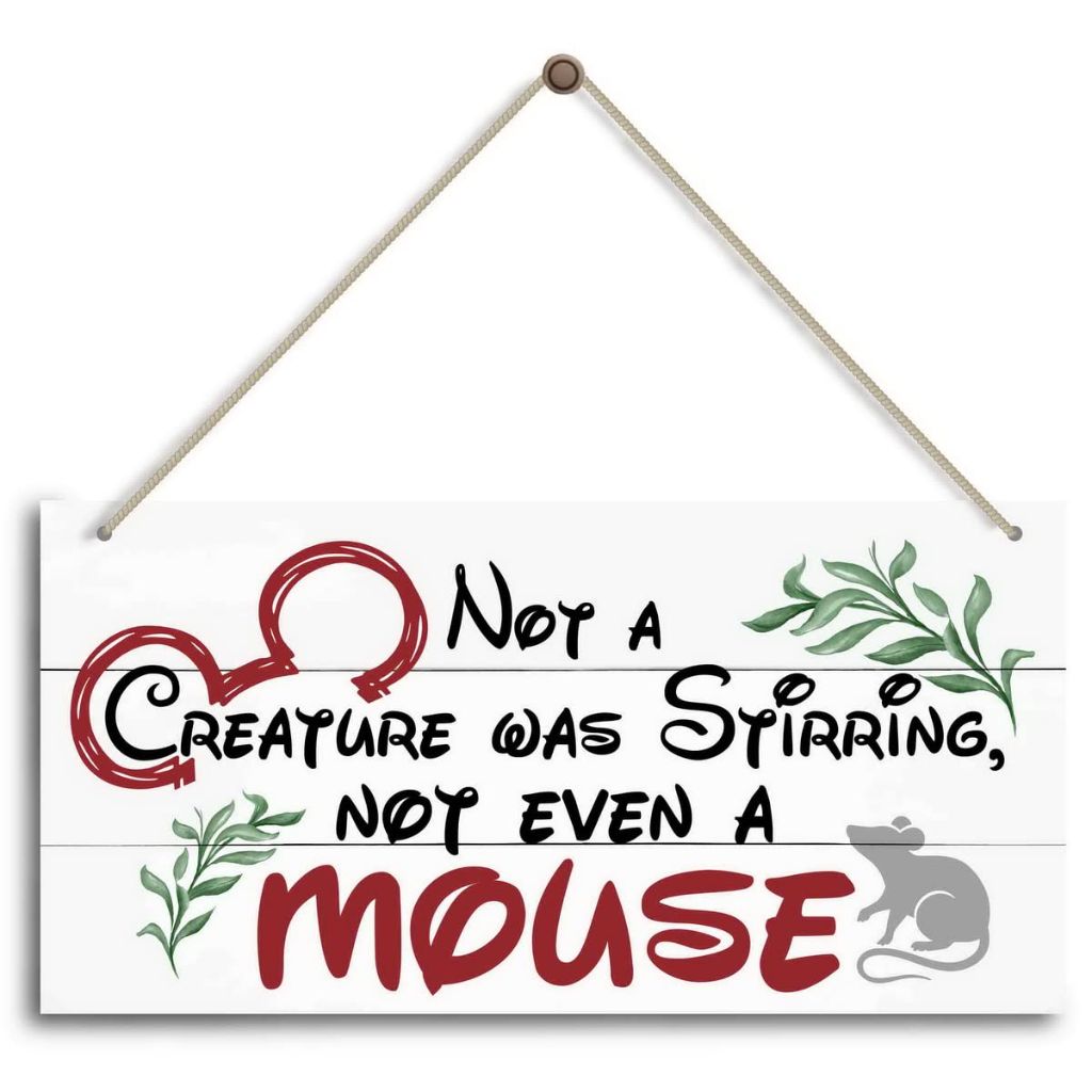 Christmas Door Sign Decor, Not a Creature was Stirring, not Even a Mouse