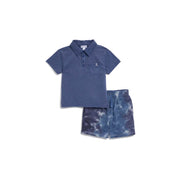 Splendid Kids Boys Ripple Tie Dye Short-Sleeve and Shorts Set, Blue Tie Dye - size 6-12M