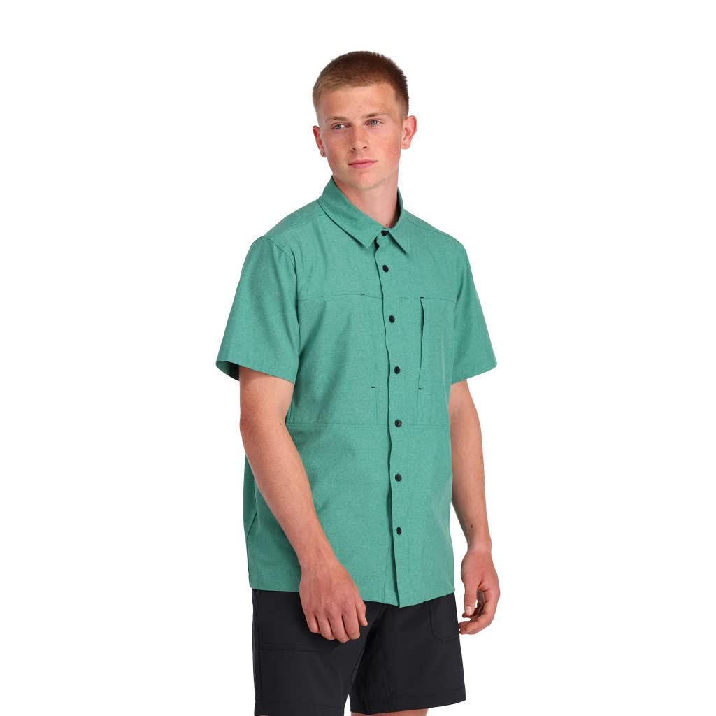Spyder Men's Canyon Short Sleeve Shirt, Verdant Green, Medium