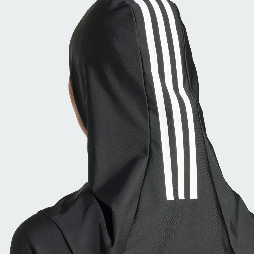 Adidas Women's 3 Stripes Swim Hijab, Black, Small