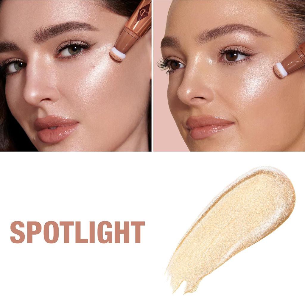 Charlotte Tilbury Hollywood Beauty Light Wand Liquid Highlighter Makeup - Spotlight (Rose Gold w/Silver)