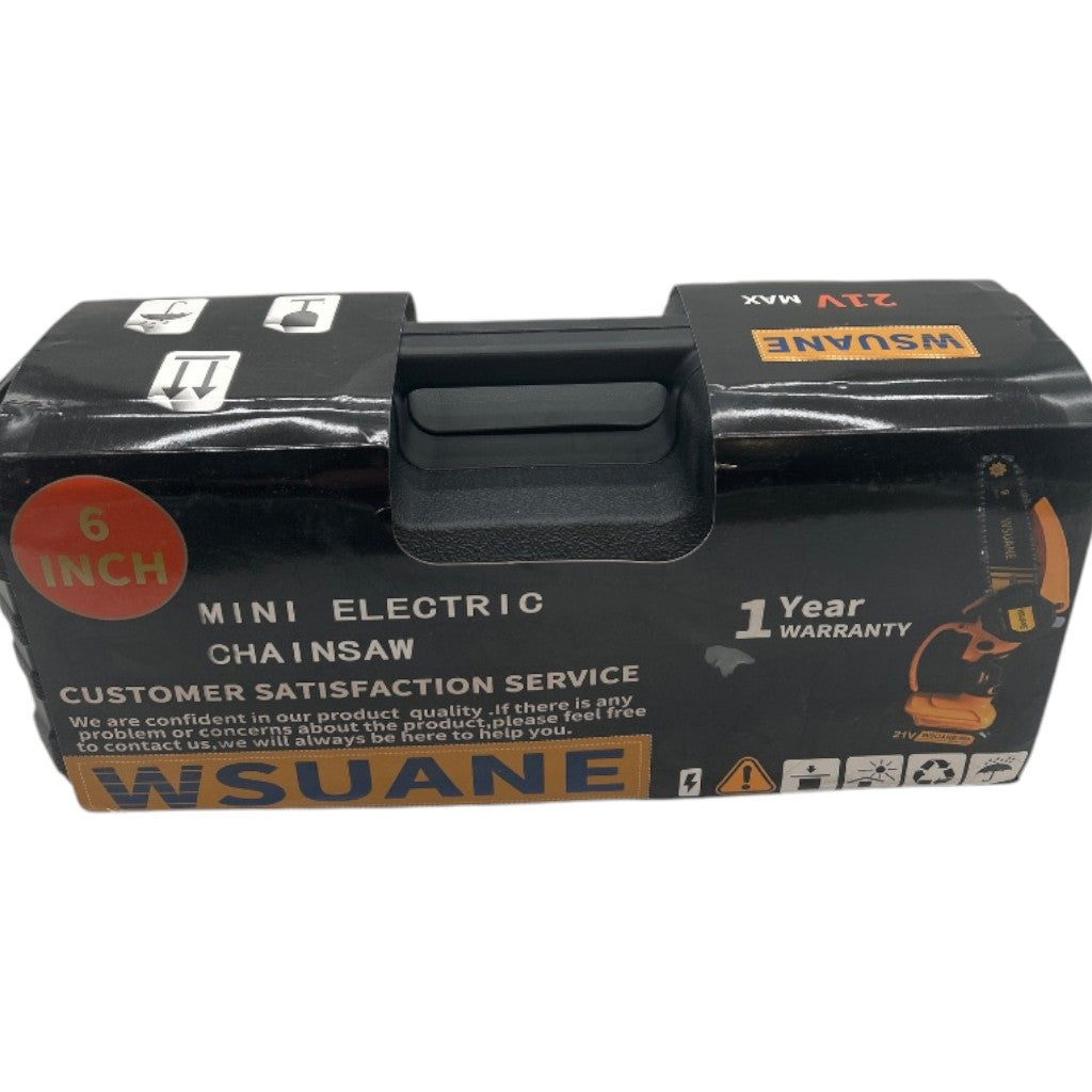 Mini Chainsaw, WSUANE Cordless Portable Electric Chainsaw Power Chain Saws with Security Lock, with Automatic Oiler, 6 Inch Chainsaw 21v Handheld 2 Batteries For Wood/Trees Cutting 2024 Upgradest