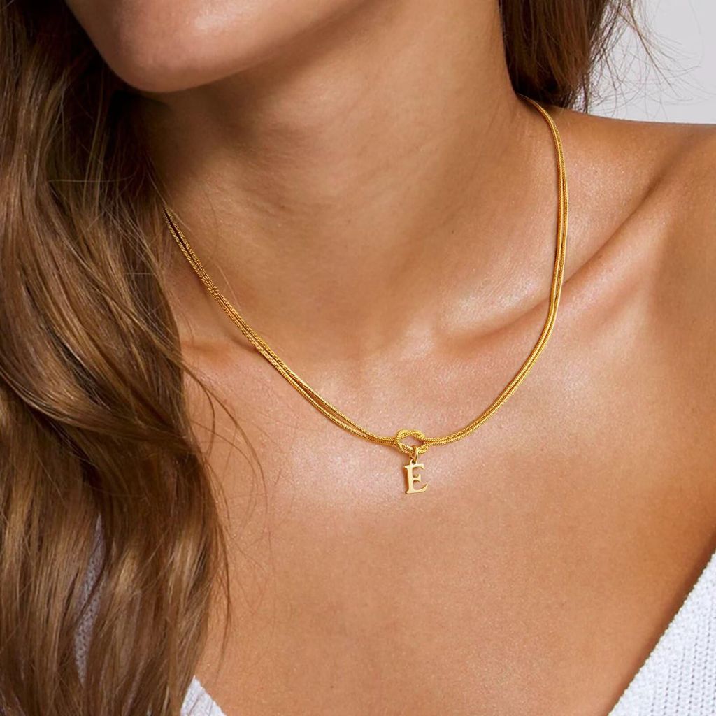 M MOOHAM Knot Letter Necklace for Women - 14K-Gold-Plated Tie the Knot Necklace Letter S Initial Necklaces Personalized Forever Infinity Necklaces Jewelry Gifts for Women Birthday Unique