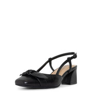 NYDJ Women's Sallie Crocco Leather Slingback Dress Pump, Black, Size 6