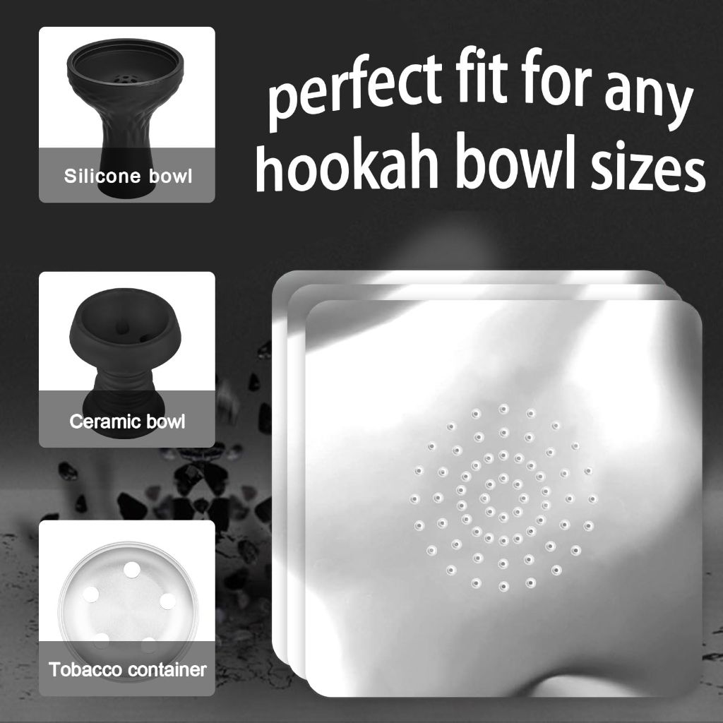 Hookah Foil Premium Punched HOOWA Hookah Shisha Aluminum Foil 0.3MM 4.7‘’ 200pcs/1 Pack(200)