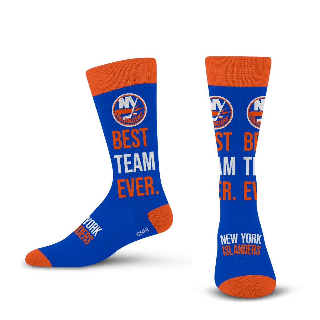 For Bare Feet NHL NEW YORK ISLANDERS Best Team Ever Crew Sock Team Color OSFM