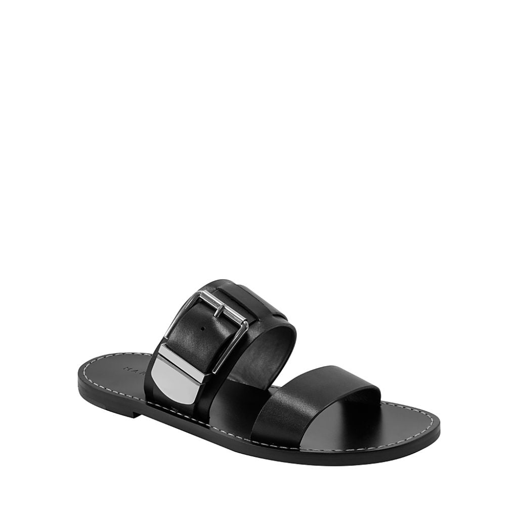 Marc Fisher Ltd. Women's Hallyn Sandals - Black Leather, Size 7