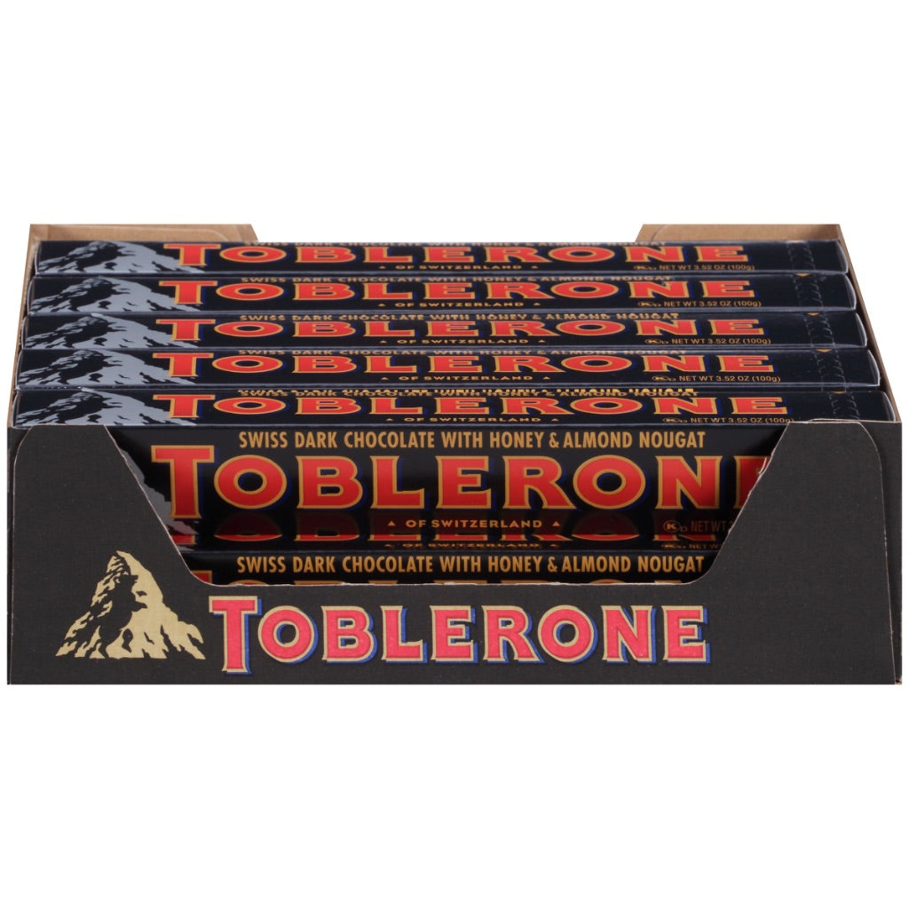 Toblerone Swiss Dark Chocolate Bar - 3.52 oz Bars (Pack of 20)