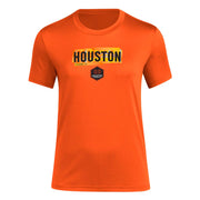 adidas Women's MLS Soccer Pre-Game Short Sleeve T-Shirt - Houston Dynamo, Collegiate Orange (XS)