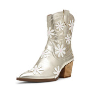 Betsey Johnson Women's Teddyy Western Boot, Gold, 5
