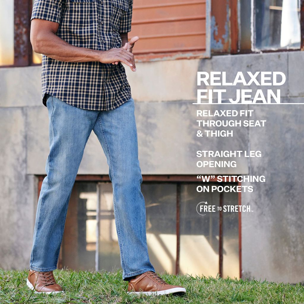 Wrangler Free-to-Stretch Relaxed Fit Jean, 36W/29L