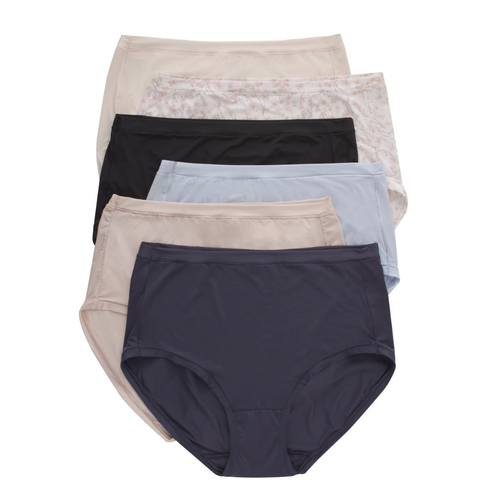 SZ M, Hanes Women's Comfort Flex Fit Microfiber Brief Panty (Pack of 6)