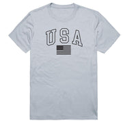 Rapiddominance Men's Basic Crew Neck T-Shirt - USA Flag with Silver Graphic