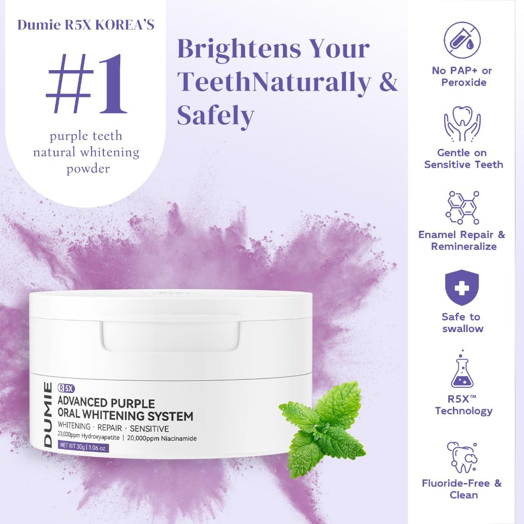 Teeth Whitening Powder, Enamel Repair & Long-Lasting Natural White-30g
