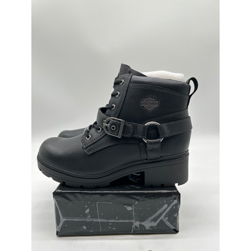 Harley-Davidson Footwear Women's Tegan Round Toe Motorcycle Boots, Black - Size 8