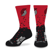 For Bare Feet NBA PORTLAND TRAILBLAZERS Spray Zone Crew Sock Team Color YOUTH