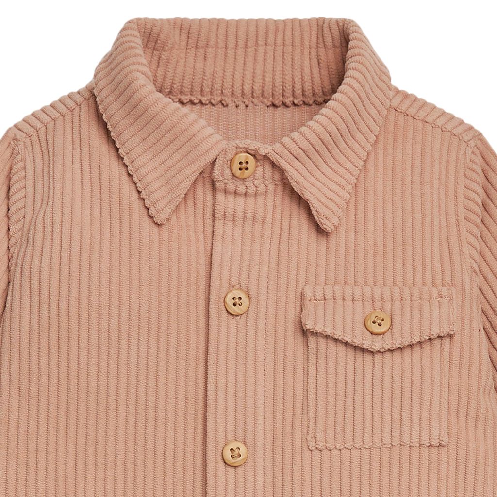 Modern Moments by Gerber Baby Boys' Corduroy Romper, Light Brown, 3-6 Months