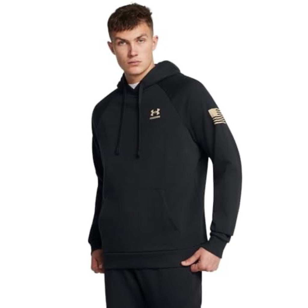 Under Armour Men's Freedom Flag Hoodie, Black/Desert Sand, Size X-Small