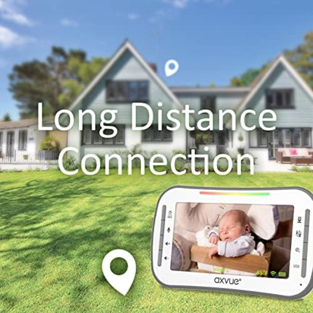 Axvue Video Baby Monitor 4.3" LCD Screen + 2 Cameras, 2-Way Audio, Rechargeable