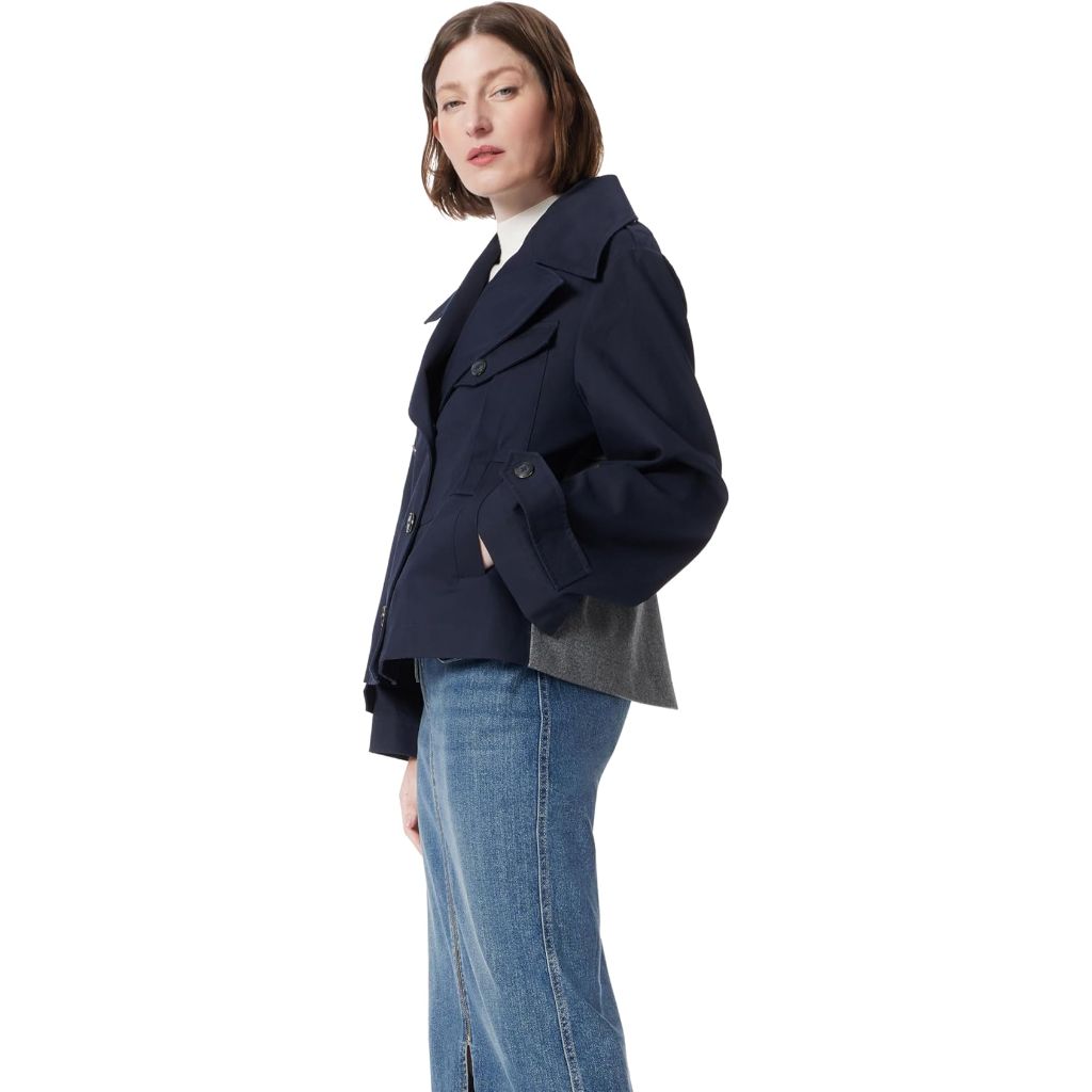DO by Dee Ocleppo Women's Hallie Cropped Trench Coat - New Navy, XL