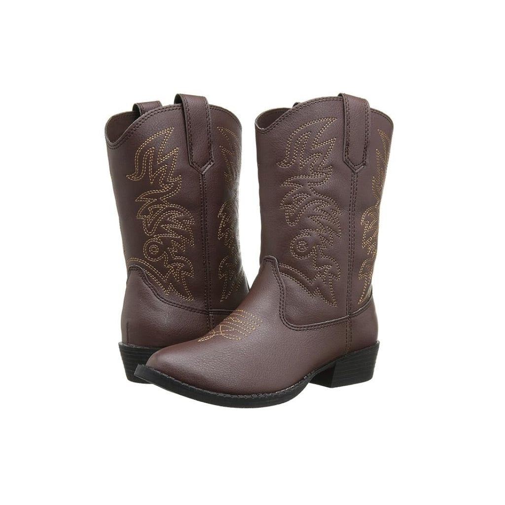 Deer Stags Little Kids Ranch Cowboy Boot - Dark Brown, 13 Little Kid