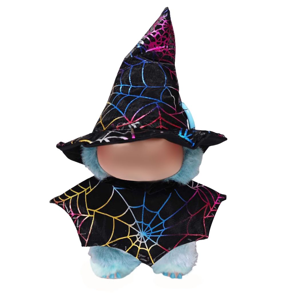 2Pcs Clothes for 17cm Doll, Witch Cosplay Dress Cute Doll Halloween Outfit (Cobweb)