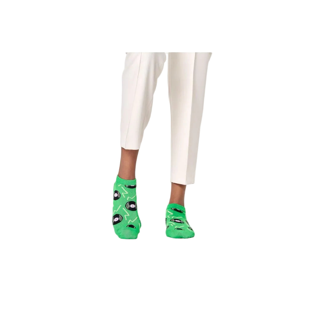 Happy Socks 3-Pack Vinyl Low Socks, Green, M/L