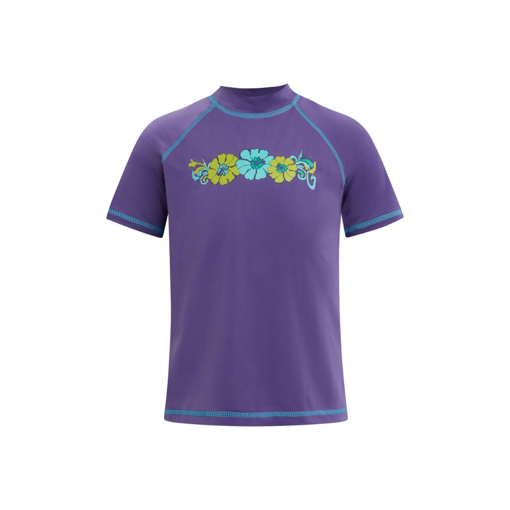 SZ 5T Kanu Surf Karlie Girls UPF 50+ Sun Protective Rashguard Swim Shirt | Purple