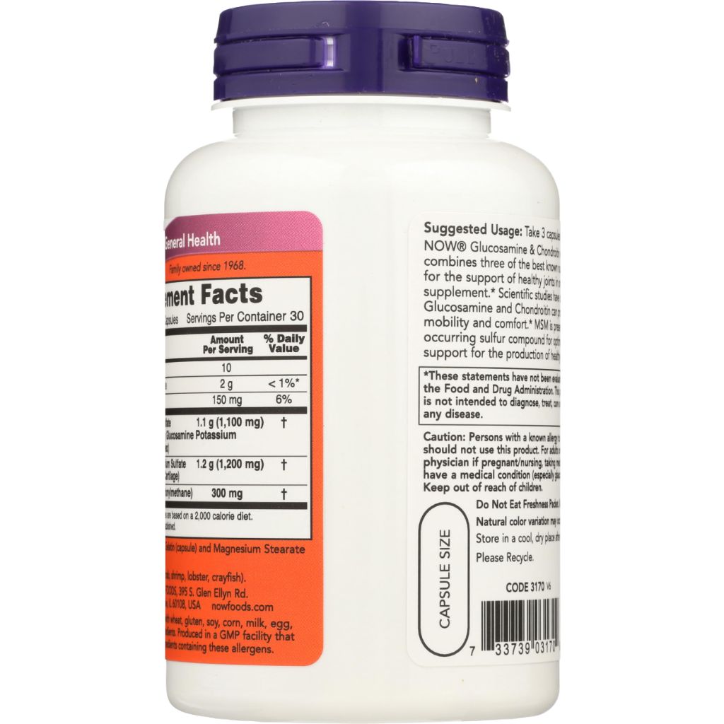 NOW Foods Glucosamine & Chondroitin with MSM - 90ct