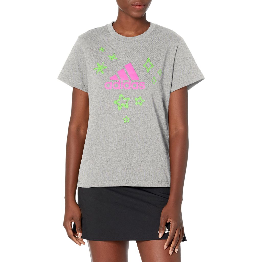 Adidas Womens Girls on The Run T-Shirt Medium Grey Heather Small