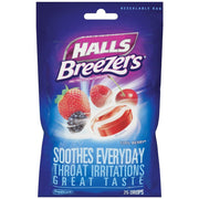 Halls Breezers Throat-Soothing Cough Drops - Cool Berry, 25 Count