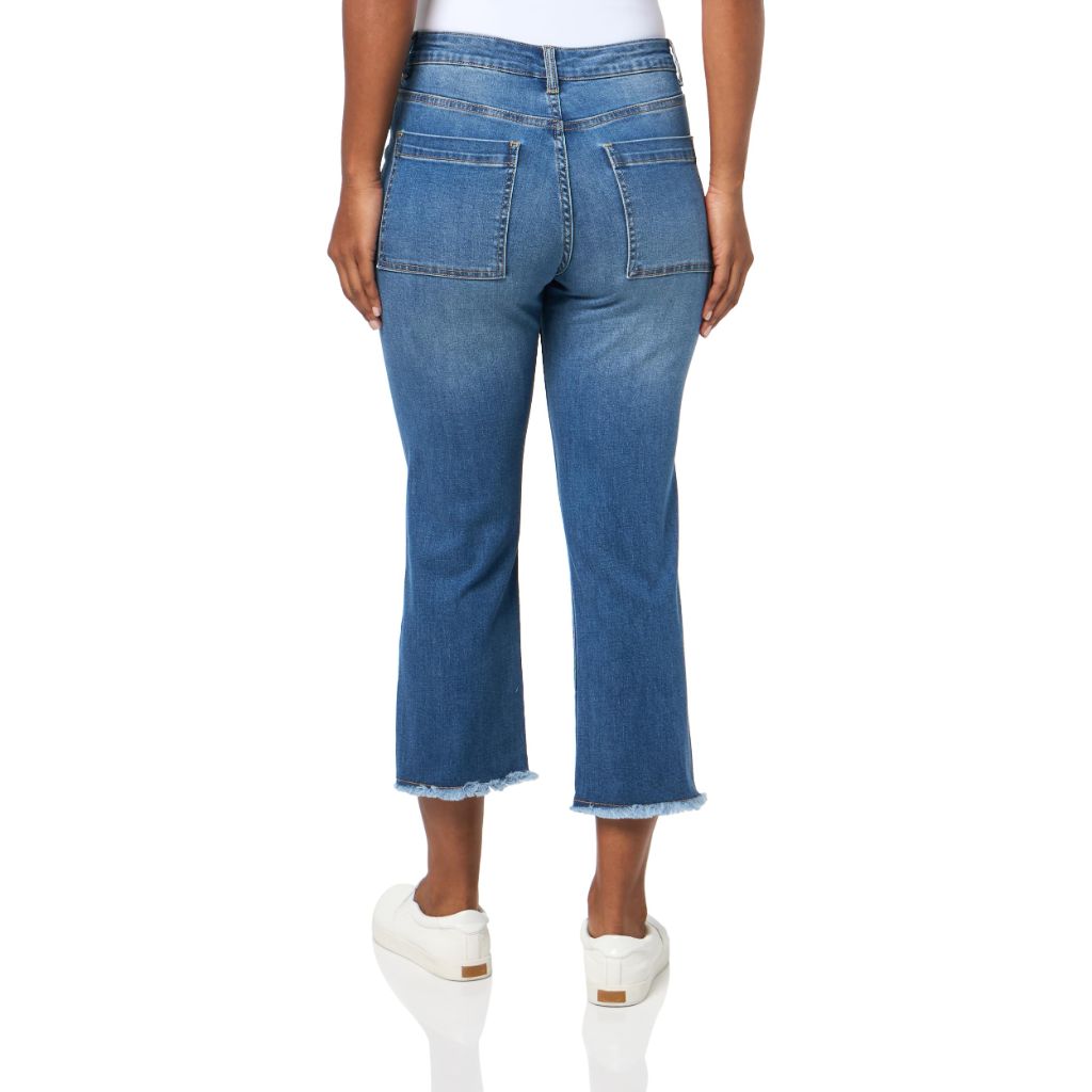 John-Mark Happy Days Pants Frayed & Flare Leg, Denim, SZ 8P